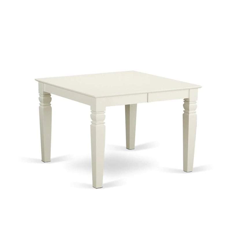 Ensemble de salle à manger 7 pièces avec table à rallonge papillon et 6 chaises, Cerisier noir / Blanc lin, 6 places