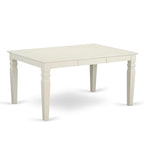 Ensemble de salle à manger 7 pièces avec table à rallonge papillon et 6 chaises, Cerisier noir / Blanc lin, 6 places