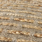 Pouf carré gris et marron, chanvre laine coton, 1 personne