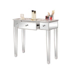 Bureau de toilette-écritoire réversible miroir argenté, 1 personne