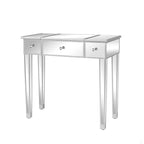 Bureau de toilette-écritoire réversible miroir argenté, 1 personne