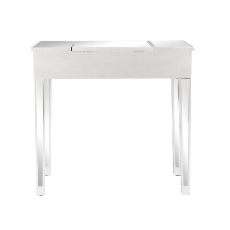 Bureau de toilette-écritoire réversible miroir argenté, 1 personne