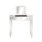 Bureau de toilette-écritoire réversible miroir argenté, 1 personne