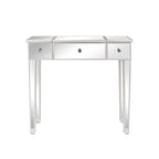 Bureau de toilette-écritoire réversible miroir argenté, 1 personne