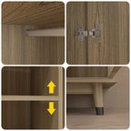 Armoire 2 portes en bois avec tringle, blanc/marron, 1 personne