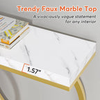 Console 55", motif triple boucle, frêne de plante / blanc et or