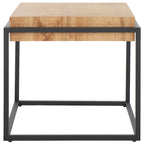 Table d'appoint noire et naturelle, 21"L x 21"P x 20"H