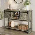 Table console 46" avec portes coulissantes façon grange – Vert / Ivoire / Blanc / Gris
