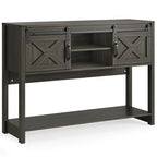 Table console 46" avec portes coulissantes façon grange – Vert / Ivoire / Blanc / Gris