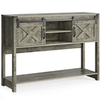Table console 46" avec portes coulissantes façon grange – Vert / Ivoire / Blanc / Gris