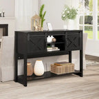 Table console 46" avec portes coulissantes façon grange – Vert / Ivoire / Blanc / Gris