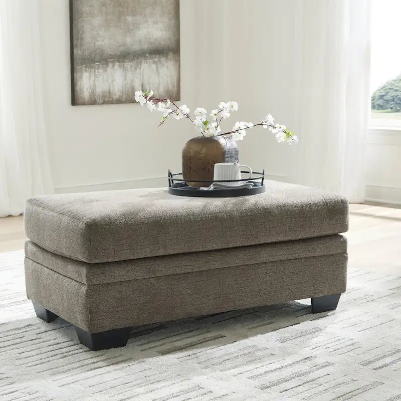 Pouf rembourré, Polyester, Taupe / Muscade, 1 place