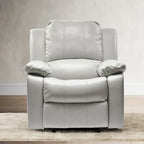 Fauteuil inclinable planeur – Gel cuir, Siège individuel (Marron / Ivoire / Bleu marine)