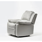 Fauteuil inclinable planeur – Gel cuir, Siège individuel (Marron / Ivoire / Bleu marine)