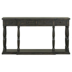 Console 4 tiroirs avec étagère inférieure | Noir vieilli / Bleu marine / Blanc vieilli