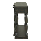 Console 4 tiroirs avec étagère inférieure | Noir vieilli / Bleu marine / Blanc vieilli