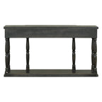 Console 4 tiroirs avec étagère inférieure | Noir vieilli / Bleu marine / Blanc vieilli