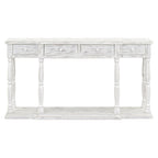 Console 4 tiroirs avec étagère inférieure | Noir vieilli / Bleu marine / Blanc vieilli