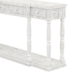 Console 4 tiroirs avec étagère inférieure | Noir vieilli / Bleu marine / Blanc vieilli