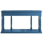 Console 4 tiroirs avec étagère inférieure | Noir vieilli / Bleu marine / Blanc vieilli