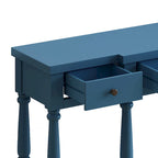 Console 4 tiroirs avec étagère inférieure | Noir vieilli / Bleu marine / Blanc vieilli