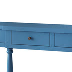 Console 4 tiroirs avec étagère inférieure | Noir vieilli / Bleu marine / Blanc vieilli