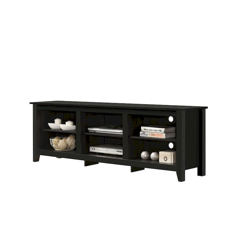 70 W TV Stand with Open Shelves and Cable Management