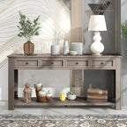 Table console avec 4 tiroirs et une étagère inférieure | Multicolore | Entrée Couloir