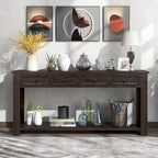 Table console avec 4 tiroirs et une étagère inférieure | Multicolore | Entrée Couloir