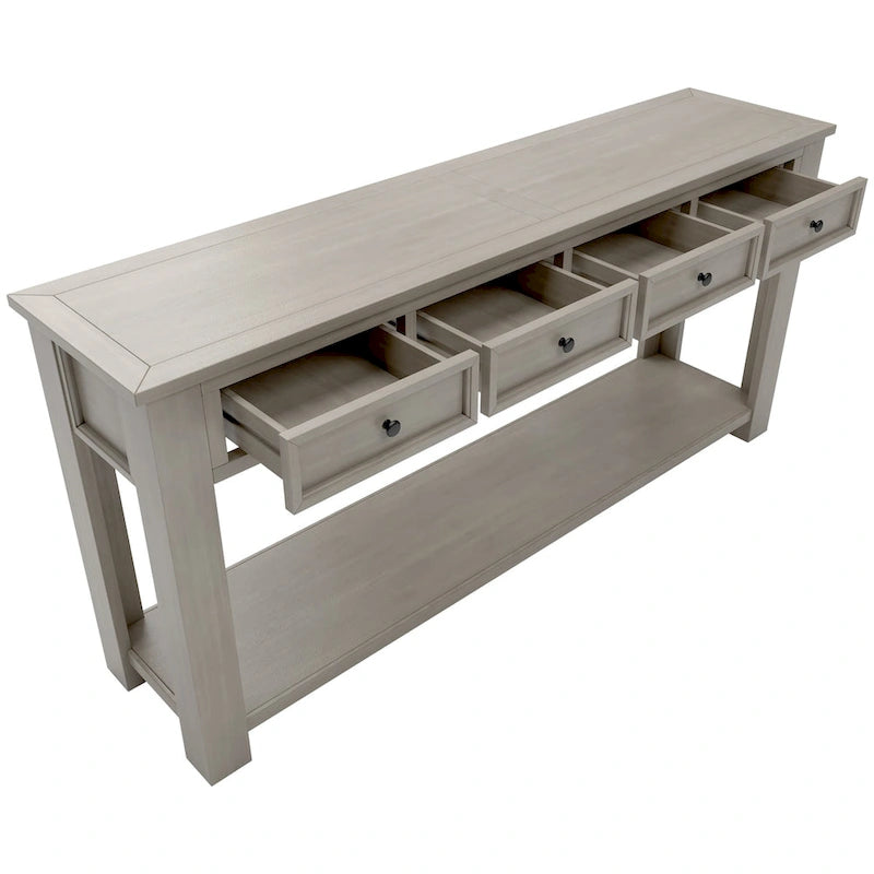 Table console avec 4 tiroirs et une étagère inférieure | Multicolore | Entrée Couloir
