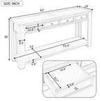 Table console avec 4 tiroirs et une étagère inférieure | Multicolore | Entrée Couloir