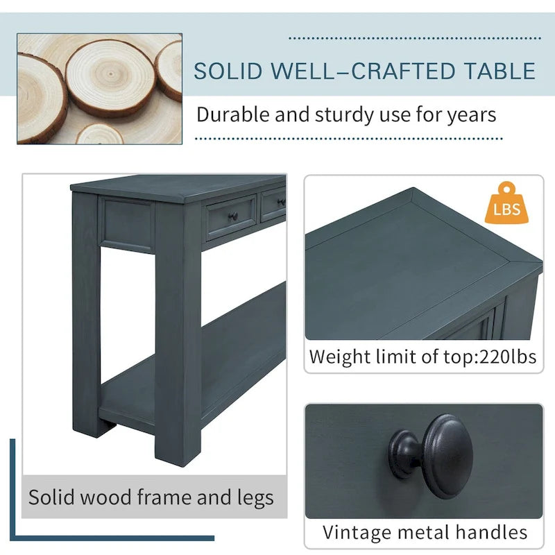 Table console avec 4 tiroirs et une étagère inférieure | Multicolore | Entrée Couloir