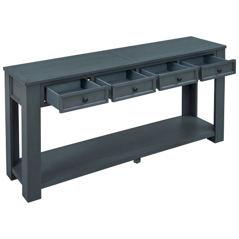 Table console avec 4 tiroirs et une étagère inférieure | Multicolore | Entrée Couloir