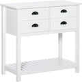 Meuble de rangement 4 tiroirs avec étagère supérieure, blanc/rouge/gris, 1 personne