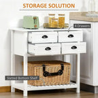 Meuble de rangement 4 tiroirs avec étagère supérieure, blanc/rouge/gris, 1 personne