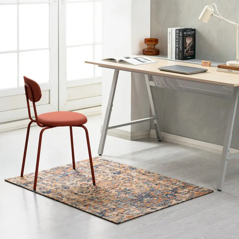 Tapis de chaise jacquard multicolore, pliable en deux, 102 x 137 cm, 1 personne