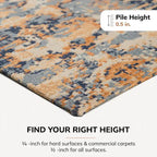 Tapis de chaise jacquard multicolore, pliable en deux, 102 x 137 cm, 1 personne