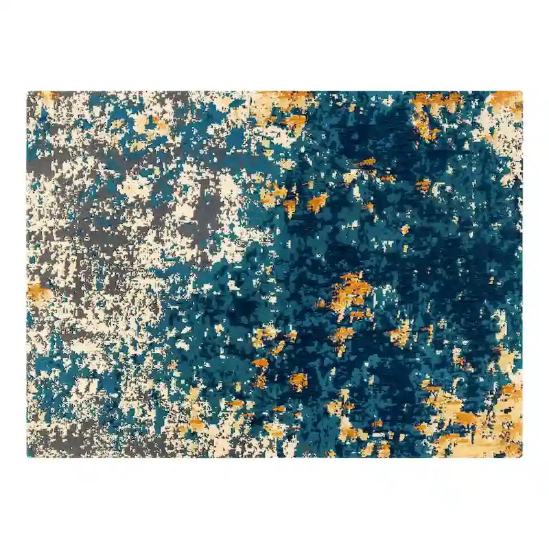 Tapis de chaise jacquard multicolore, pliable en deux, 102 x 137 cm, 1 personne