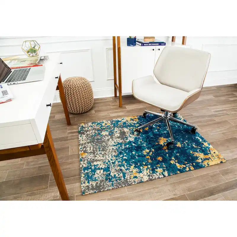 Tapis de chaise jacquard multicolore, pliable en deux, 102 x 137 cm, 1 personne