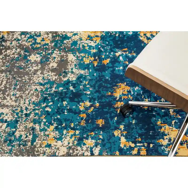Tapis de chaise jacquard multicolore, pliable en deux, 102 x 137 cm, 1 personne
