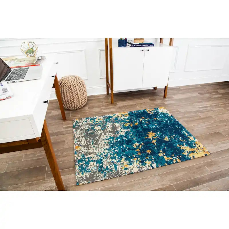 Tapis de chaise jacquard multicolore, pliable en deux, 102 x 137 cm, 1 personne