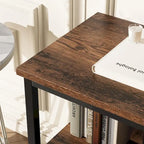 Meuble TV commode gris / noir / marron avec tiroirs, 2 étagères