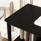 Meuble TV commode gris / noir / marron avec tiroirs, 2 étagères