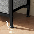Meuble TV commode gris / noir / marron avec tiroirs, 2 étagères