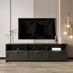 Meuble TV avec tiroirs, noir/blanc, 2 niveaux, convient aux téléviseurs jusqu'à 80"
