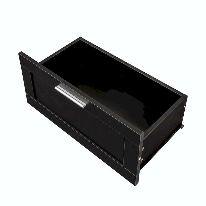 Meuble TV avec tiroirs, noir/blanc, 2 niveaux, convient aux téléviseurs jusqu'à 80"