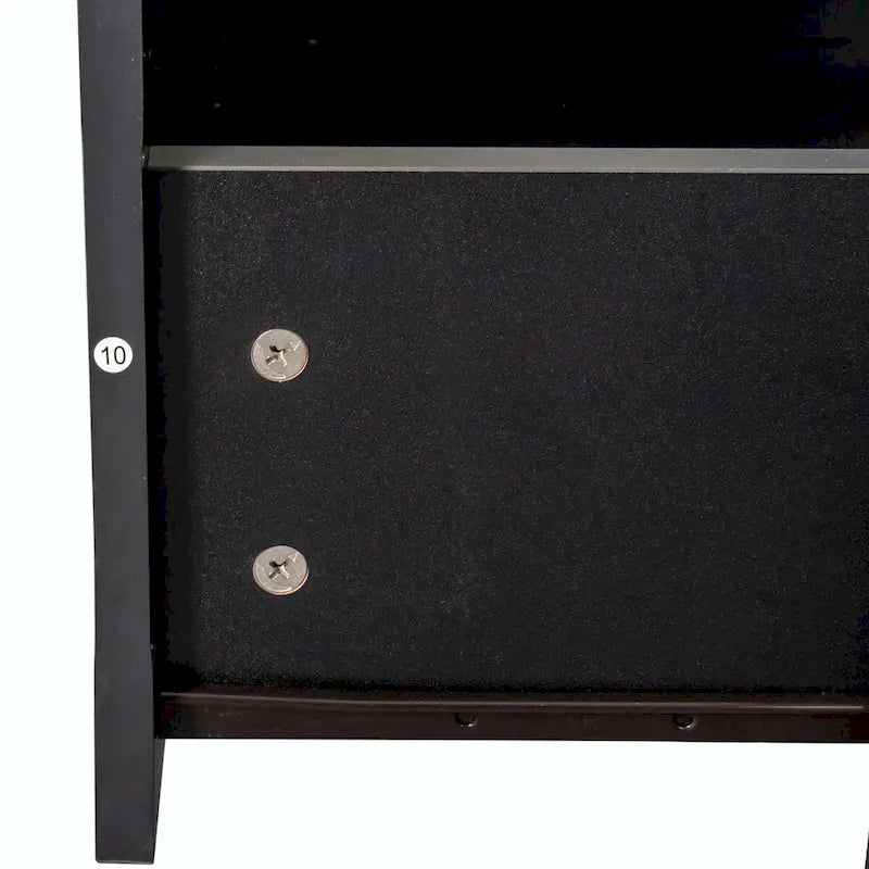 Meuble TV avec tiroirs, noir/blanc, 2 niveaux, convient aux téléviseurs jusqu'à 80"