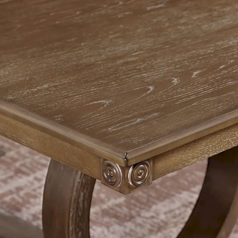 Table à manger extensible de style campagnard en chêne, 4 à 6 places