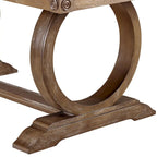 Table à manger extensible de style campagnard en chêne, 4 à 6 places