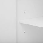 Buffet 4 portes avec étagères réglables, blanc / noir / bleu marine